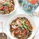 Recette végétarienne : Salade de pois chiches et légumes grillés