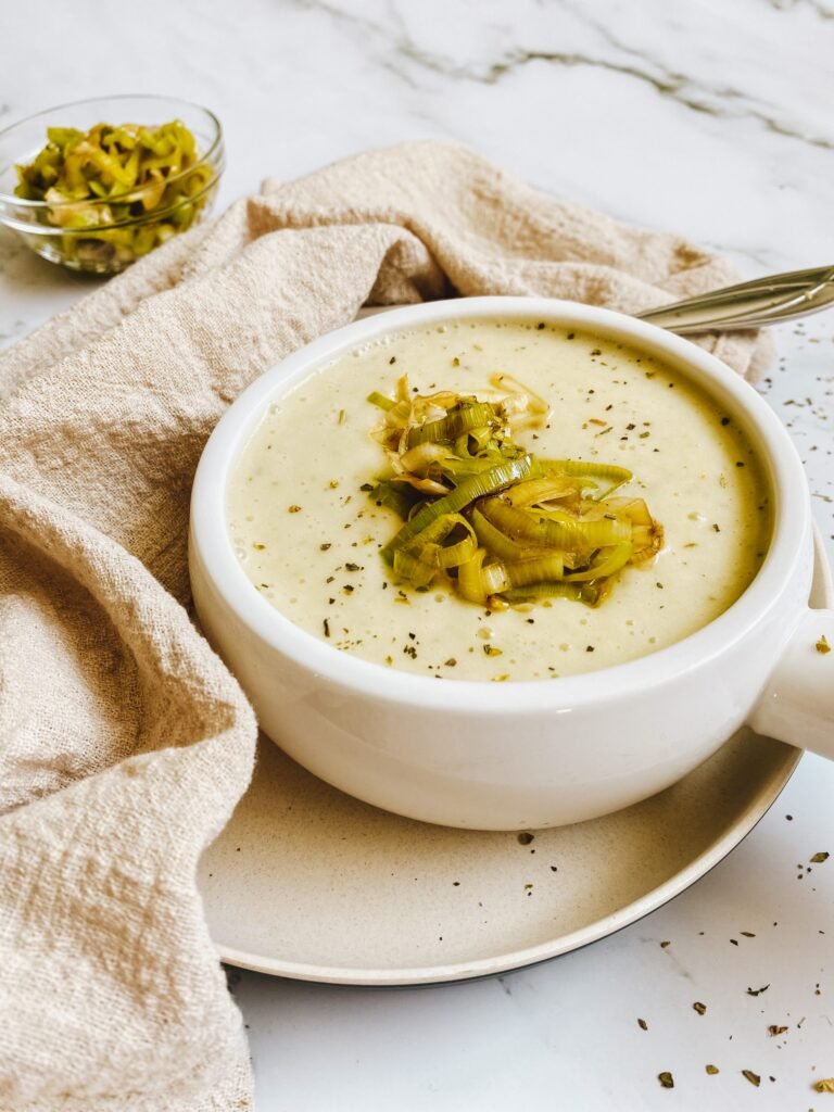 Recette végétarienne: Velouté de poireaux crémeux