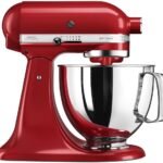 KitchenAid Robot Pâtissier I Artisan I Robot cuisine multifonctions à tête inclinable I Avec 4 accessoires I 4,8L, Noir