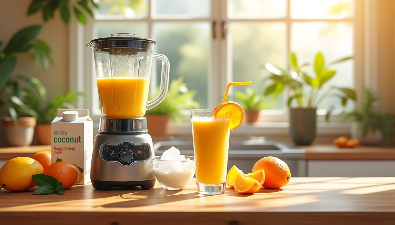 découvrez la recette facile et délicieuse pour préparer un smoothie mangue-orange et lait de coco. rafraîchissant et crémeux, ce mélange tropical est parfait pour un petit-déjeuner sain ou un en-cas revitalisant. suivez nos étapes simples et savourez cette boisson nutritive.