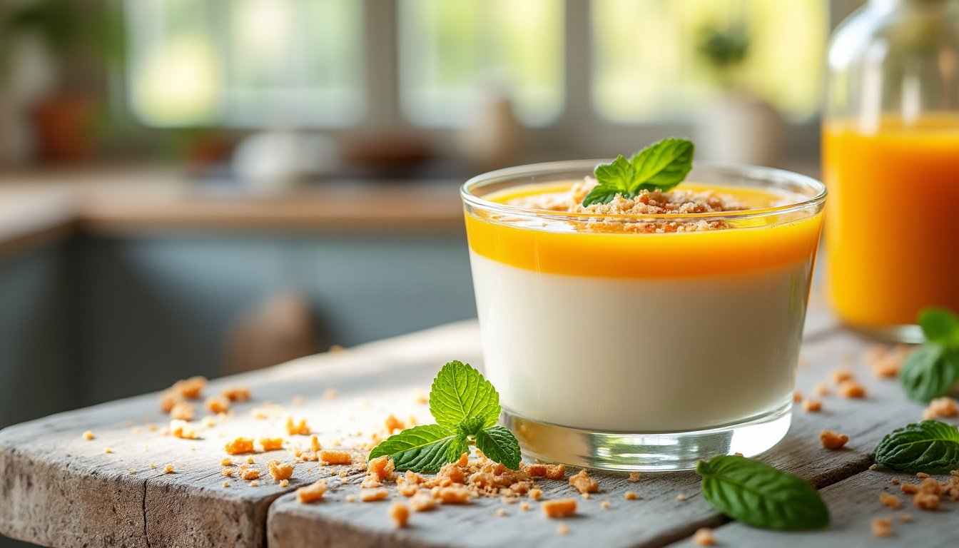 découvrez notre délicieuse crème coco-mangue façon panna cotta, un dessert crémeux et fruité qui allie la douceur de la noix de coco à la fraîcheur de la mangue. parfait pour régaler vos papilles lors de vos dîners ou d'occasions spéciales!