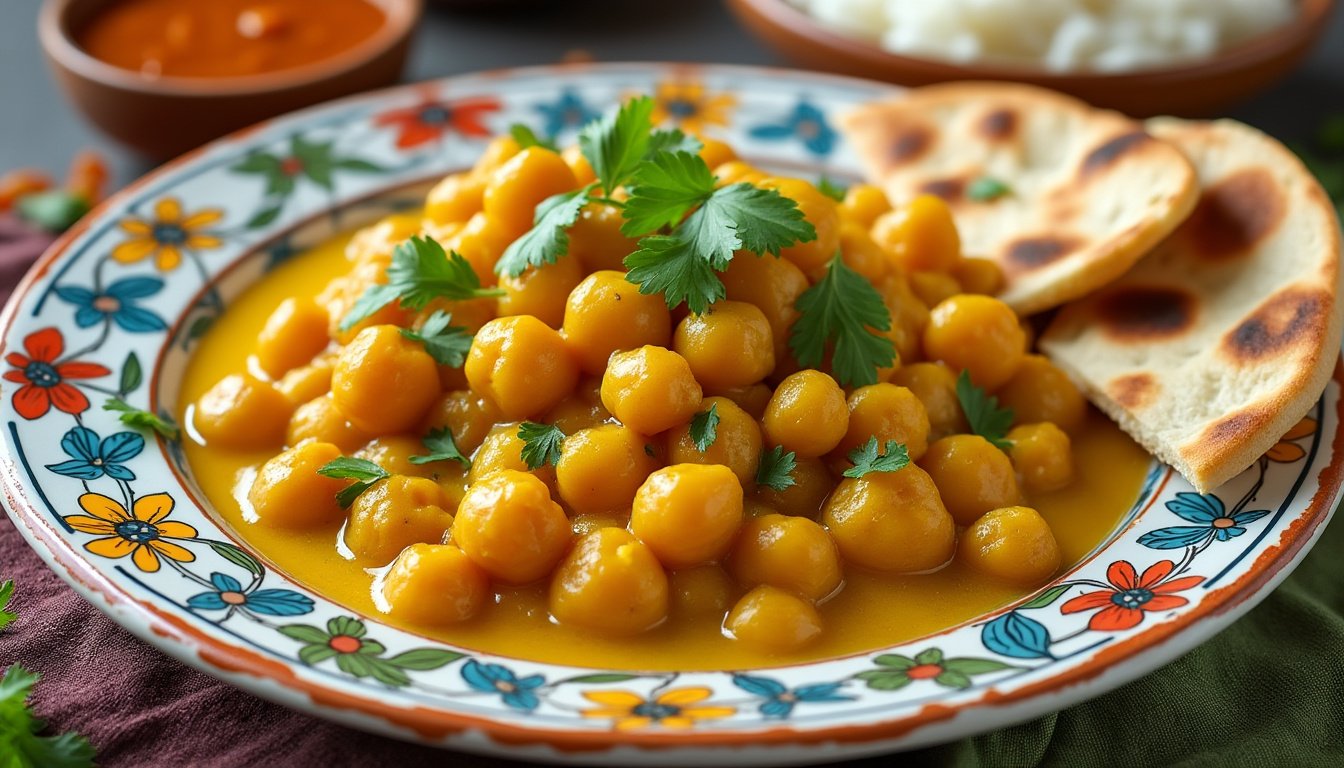 découvrez notre savoureux curry de légumes et pois chiches au lait de coco, une recette végétarienne riche en saveurs exotiques. parfait pour un repas réconfortant et plein de couleurs, ce plat allie le goût doux du lait de coco à des légumes frais et des épices aromatiques.