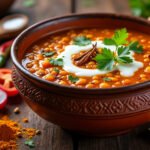 Dahl de lentilles corail aux épices