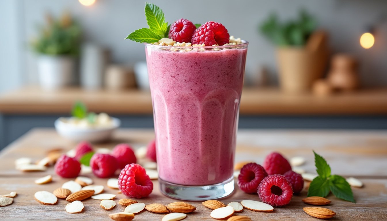 découvrez une recette simple et délicieuse pour préparer un smoothie framboise-amande et vanille. idéale pour un petit-déjeuner nutritif ou un en-cas rafraîchissant, cette boisson allie le goût sucré des framboises, la richesse des amandes et la douceur de la vanille pour un véritable régal.