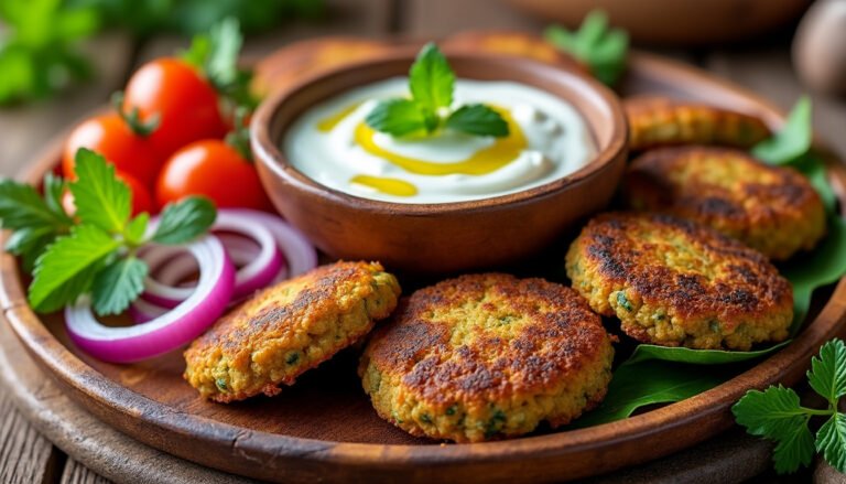 découvrez notre recette de falafels croustillants accompagnés d'une délicieuse sauce yaourt-menthe. parfait pour un repas sain et savoureux, ces bouchées végétales raviront vos papilles !