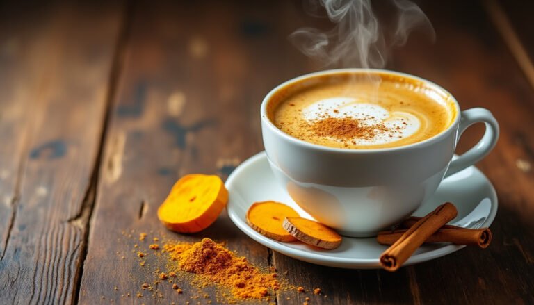 découvrez le délicieux golden latte au curcuma, une boisson réconfortante et nutritive, alliant les bienfaits du curcuma à la douceur du lait. idéal pour rehausser votre matinée ou faire une pause bien-être, ce breuvage est à la fois savoureux et riche en antioxydants. essayez-le dès maintenant !