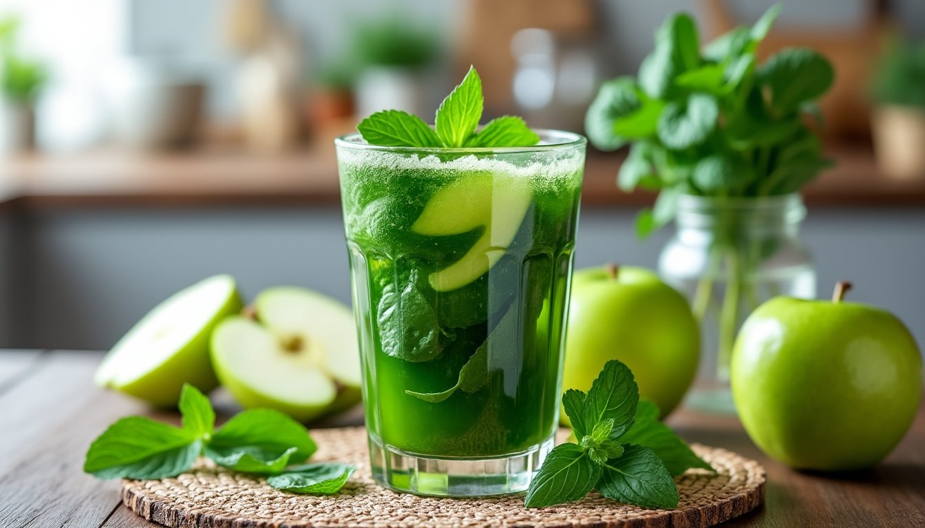 découvrez notre jus vert détox à la pomme et épinards, une boisson revitalisante qui allie le goût sucré des pommes à la fraîcheur des épinards. parfait pour purifier votre organisme et booster votre énergie au quotidien !