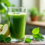 Jus vert détox à la pomme et épinards