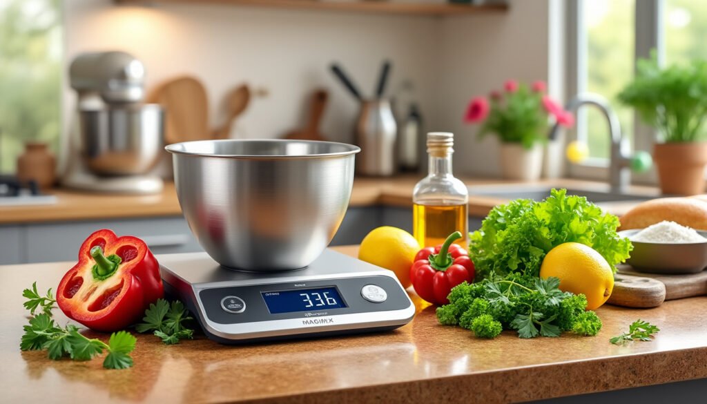 découvrez la balance de cuisine magimix : un allié idéal pour vos recettes. grâce à son bol intégré, mesurez avec précision vos ingrédients tout en bénéficiant d'une utilisation pratique et facile. simplifiez votre préparation culinaire avec cet indispensable de la cuisine moderne.