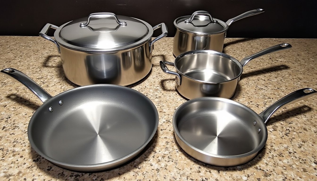 Casseroles Acier Inoxydable Lot De 3 Edenberg - 5,7L, 7,3L, 9L, Compatibles Induction Et Four 250°C