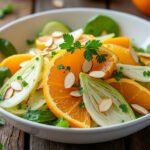 Salade de fenouil, orange et amandes effilées