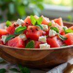 Salade de pastèque, feta et menthe
