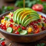 Salade de quinoa, avocat et grenade