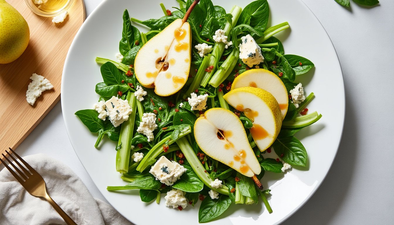 découvrez une délicieuse salade d’endives alliant la douceur des poires et le goût fort du roquefort. un mélange parfait pour une entrée fraîche et savoureuse, idéale pour surprendre vos invités lors de vos repas.