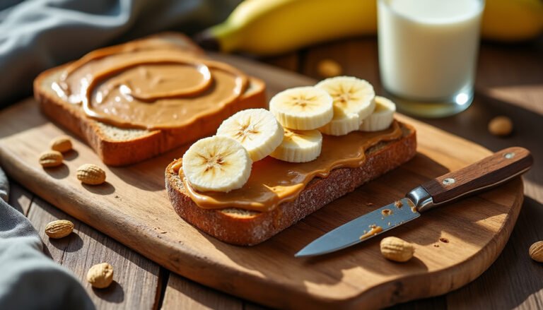 découvrez notre délicieuse recette de sandwich au beurre de cacahuète et banane : un en-cas rapide et savoureux, idéal pour vos pauses gourmandes. parfait pour les petits et grands, ce mélange crémeux et sucré saura ravir vos papilles !