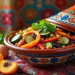 Tajine de légumes aux abricots et pois chiches