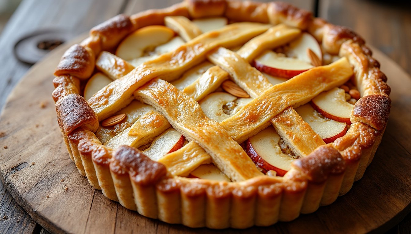 découvrez notre délicieuse tarte aux pommes et amandes, un dessert savoureux qui allie la douceur des pommes juteuses à la saveur délicate des amandes. parfaite pour toutes les occasions, elle séduira à coup sûr vos invités !