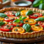Tarte fine aux tomates et pesto maison