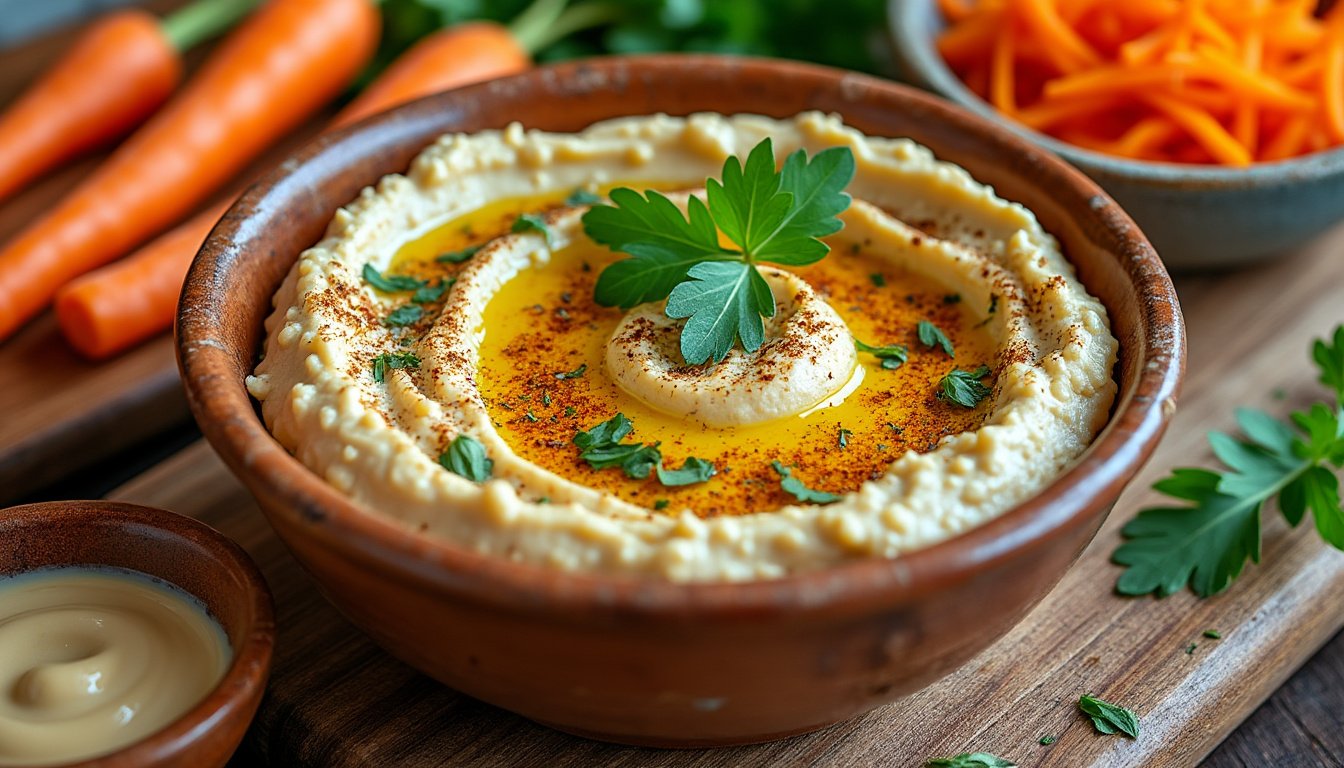 découvrez notre délicieuse tartine au houmous garnie de carottes râpées croquantes. parfaite pour un repas léger ou un en-cas healthy, elle allie saveurs méditerranéennes et bien-être. idéale pour tous les gourmands en quête d'une option végétale savoureuse!