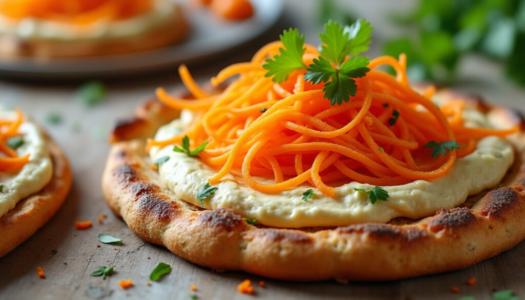 découvrez notre délicieuse tartine au houmous et carottes râpées, offrant un mariage parfait de saveurs et de textures. idéale pour un déjeuner léger ou un encas sain, cette recette simple et rapide saura ravir vos papilles tout en apportant fraîcheur et gourmandise à vos repas.