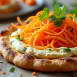 Tartine au houmous et carottes râpées