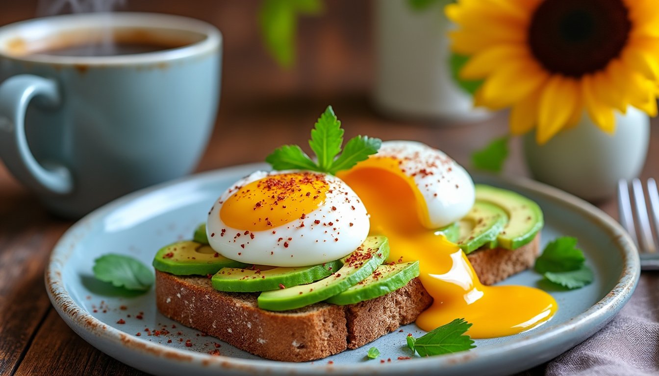 découvrez une délicieuse recette de toasts d'avocat garnis d'œufs pochés, parfaite pour un petit-déjeuner sain et gourmand. simple à réaliser, ce plat combine des saveurs riches et des textures crémeuses pour un moment de pur plaisir culinaire.