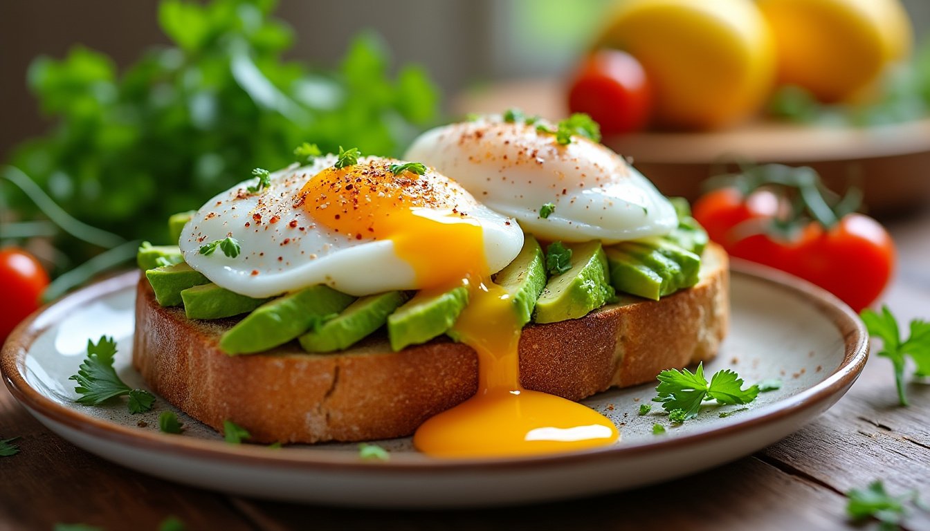 découvrez notre délicieuse recette de toasts d'avocat garnis d'œufs pochés. un plat savoureux, nutritif et esthétiquement plaisant, parfait pour un brunch ou un petit-déjeuner équilibré. apprenez à préparer ce mélange de textures et de saveurs en quelques étapes simples.