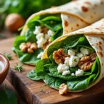 Wraps aux épinards, feta et noix
