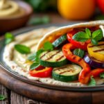Wraps aux légumes grillés et houmous