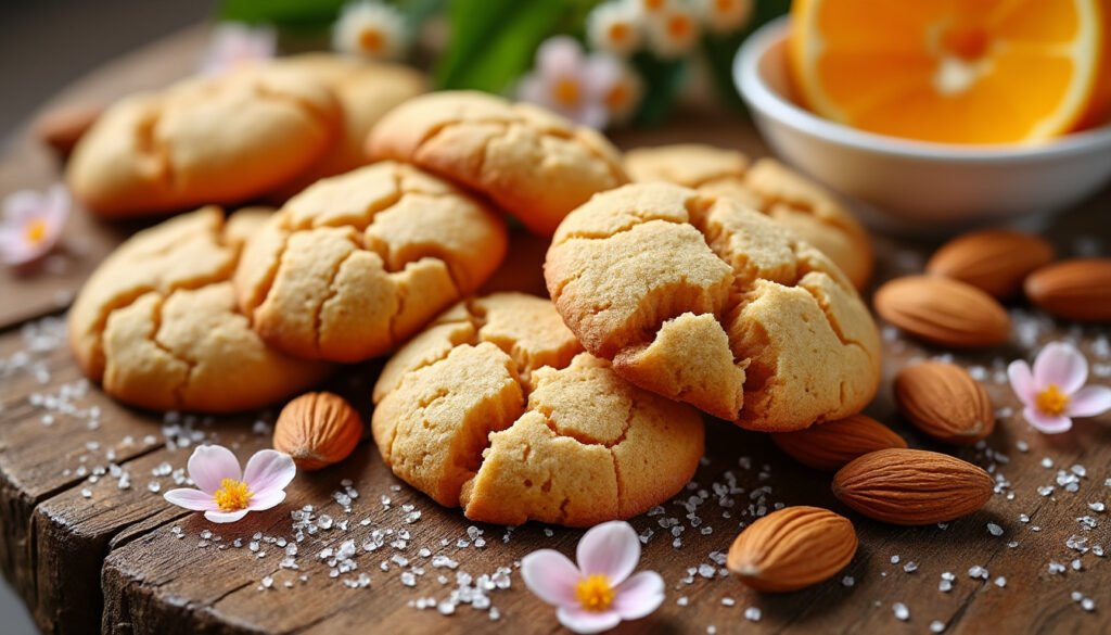 découvrez la délicatesse des amaretti aux amandes et à la fleur d'oranger, des biscuits italiens moelleux et parfumés, idéaux pour accompagner votre thé ou café. laissez-vous séduire par leur goût envoûtant et leur texture irrésistible.