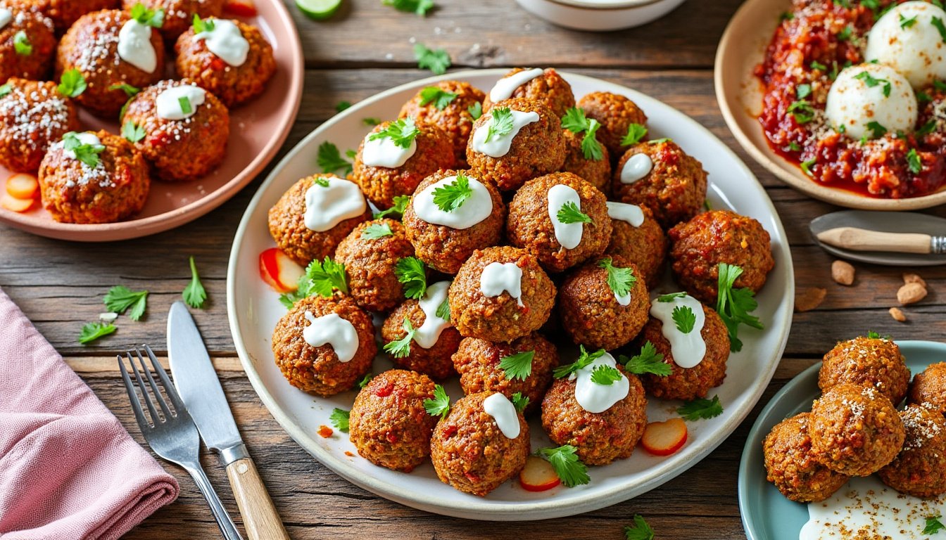 découvrez une recette savoureuse de boulettes de lentilles accompagnées d'une délicieuse sauce tomate maison. idéales pour un repas sain et gourmand, ces boulettes végétariennes raviront les papilles de toute la famille. faciles à préparer, elles allient nutrition et plaisir dans chaque bouchée.