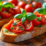 Bruschetta à la tomate et basilic