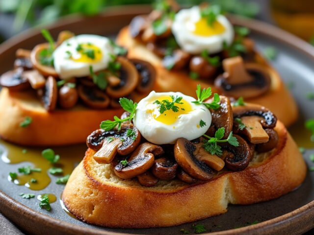 Bruschettas aux champignons et ricotta