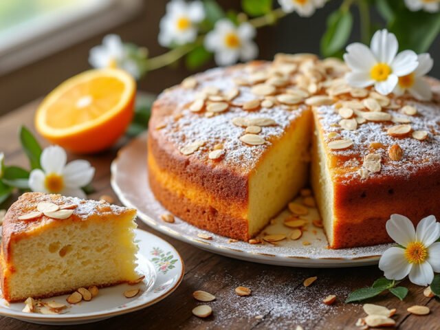 Cake aux amandes et fleur d’oranger