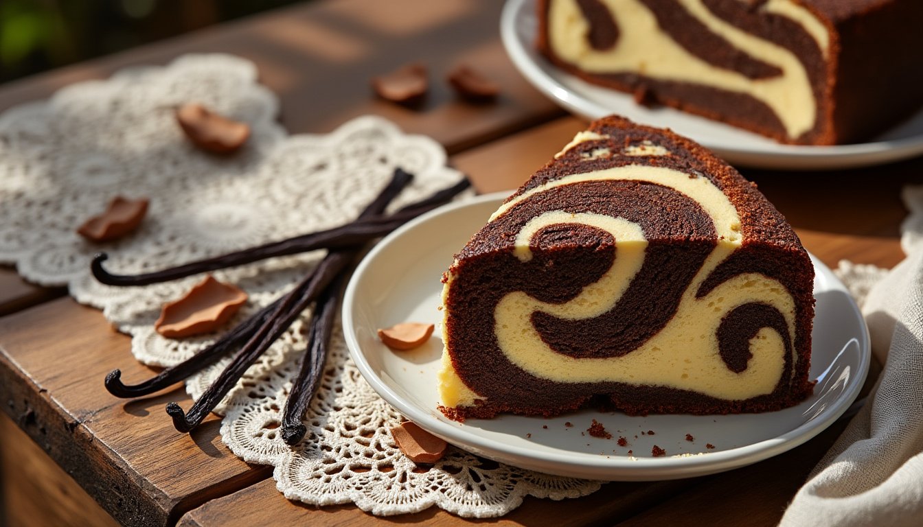 découvrez notre délicieux cake marbré au chocolat et vanille, une douceur irrésistible alliant le moelleux du chocolat à la légèreté de la vanille. parfait pour le goûter ou en dessert, ce délice saura ravir les papilles des petits et grands !