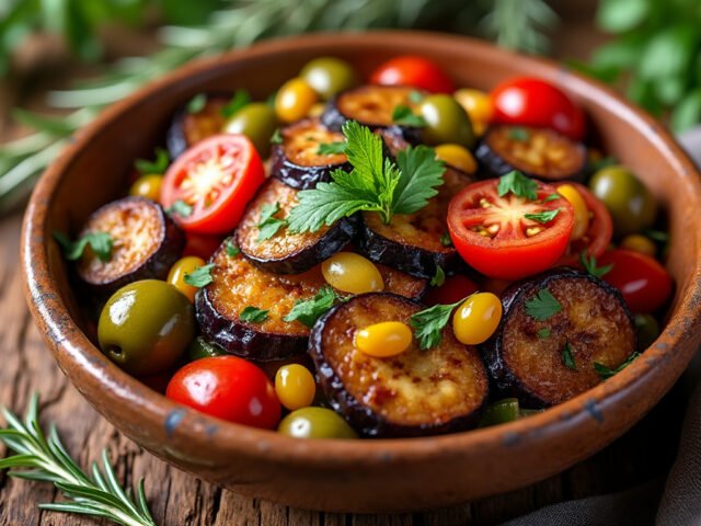 Caponata sicilienne aux aubergines et olives