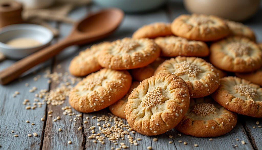 découvrez notre délicieuse recette de cookies croquants au tahini et graines de sésame. une combinaison parfaite de saveurs et de textures, ces biscuits moelleux et gourmands sont enrichis en nutriments et idéaux pour une pause sucrée saine et savoureuse. parfaits pour les amateurs de douceurs originales !