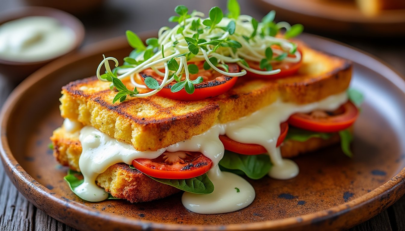 savourez un délicieux croque-tofu garni de fromage fondu, une recette végétarienne alliant texture croustillante et fondante en bouche. parfait pour un déjeuner rapide ou un dîner gourmand, ce plat réconfortant ravira les amateurs de cuisine saine et savoureuse.