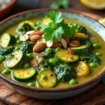 Curry de légumes verts au lait d’amande