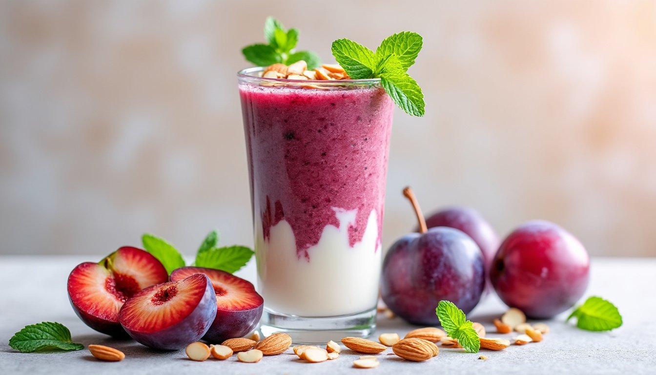 découvrez les bienfaits surprenants du smoothie prune-menthe et amandes, une boisson délicieuse et nutritive qui allie la douceur des prunes, la fraîcheur de la menthe et le croquant des amandes. idéal pour revitaliser votre énergie et booster votre santé !