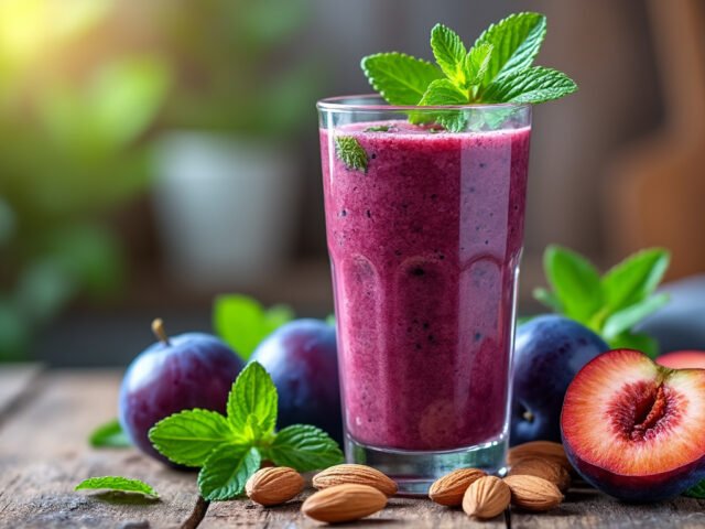Découverte des bienfaits du smoothie prune-menthe et amandes