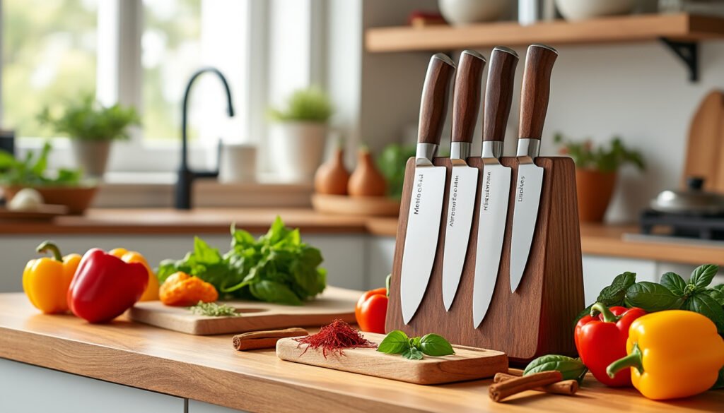 découvrez le set de couteaux de cuisine martha stewart, conçu pour allier élégance et efficacité. transformez vos préparations culinaires avec des outils de qualité qui embellissent votre cuisine tout en vous offrant précision et confort.