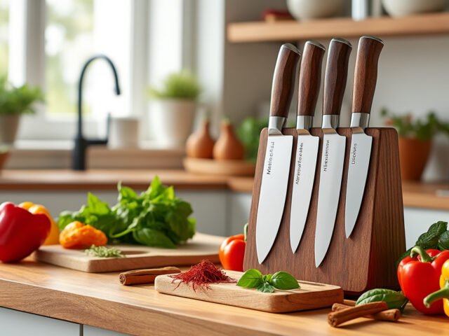 Découvrez le set de couteaux de cuisine Martha Stewart pour une cuisine élégante et efficace