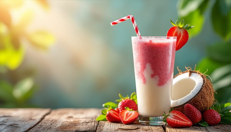 découvrez les bienfaits du smoothie fraises-lait de coco et vanille : une délicieuse alliance de saveurs qui améliore votre bien-être. riche en vitamines et minéraux, ce smoothie est parfait pour une pause santé agréable et nutritive.