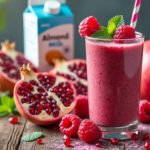 Découvrez les bienfaits du smoothie grenade-framboise au lait végétal