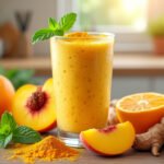 Découvrez les bienfaits du smoothie pêche-orange et curcuma