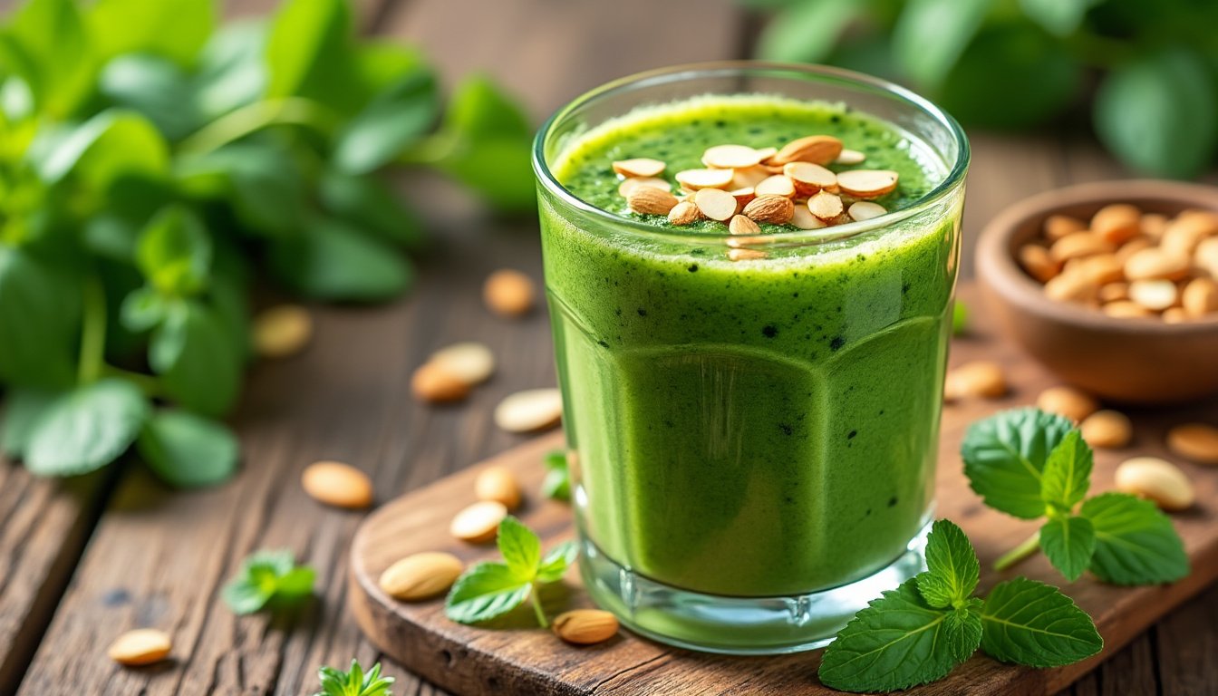 découvrez les bienfaits du smoothie poire-épinard et amandes : un délicieux mélange riche en vitamines, minéraux et bienfaits pour la santé. idéal pour un petit-déjeuner nutritif ou une collation revitalisante, ce smoothie vous offre une combinaison parfaite de douceur et de saveur, tout en renforçant votre bien-être.