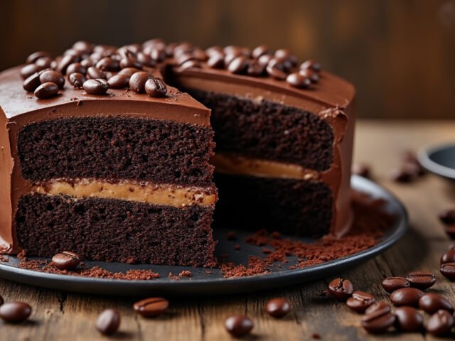 Gâteau au café et chocolat noir