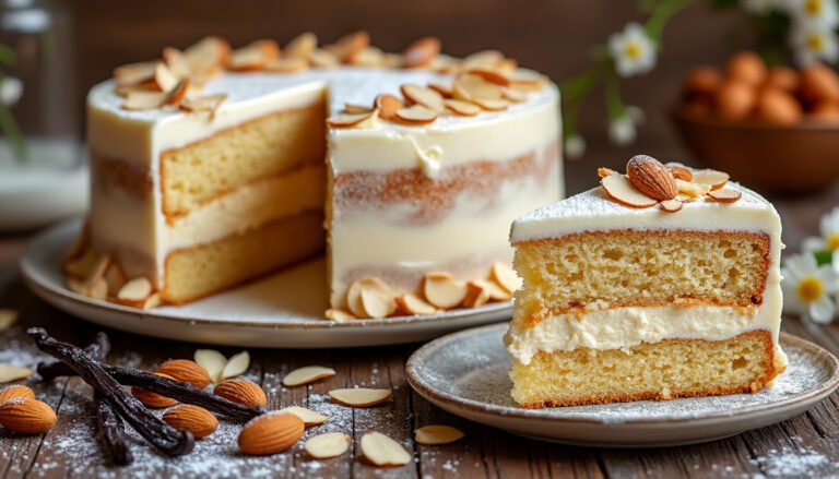 découvrez une recette délicieuse de gâteau au lait d’amande et vanille, alliant douceur et saveurs raffinées. parfait pour les gourmands, ce dessert moelleux et aromatique ravira vos papilles et celles de vos proches.