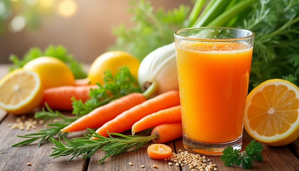 découvrez les incroyables bienfaits du jus carotte-fenouil et citron pour votre santé. cette combinaison rafraîchissante regorge de vitamines et de minéraux, favorise la digestion, renforce le système immunitaire et aide à détoxifier l'organisme. apprenez comment intégrer cette boisson savoureuse dans votre quotidien pour améliorer votre bien-être.